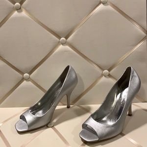 Silver Halloween costume Open Toe High Heels